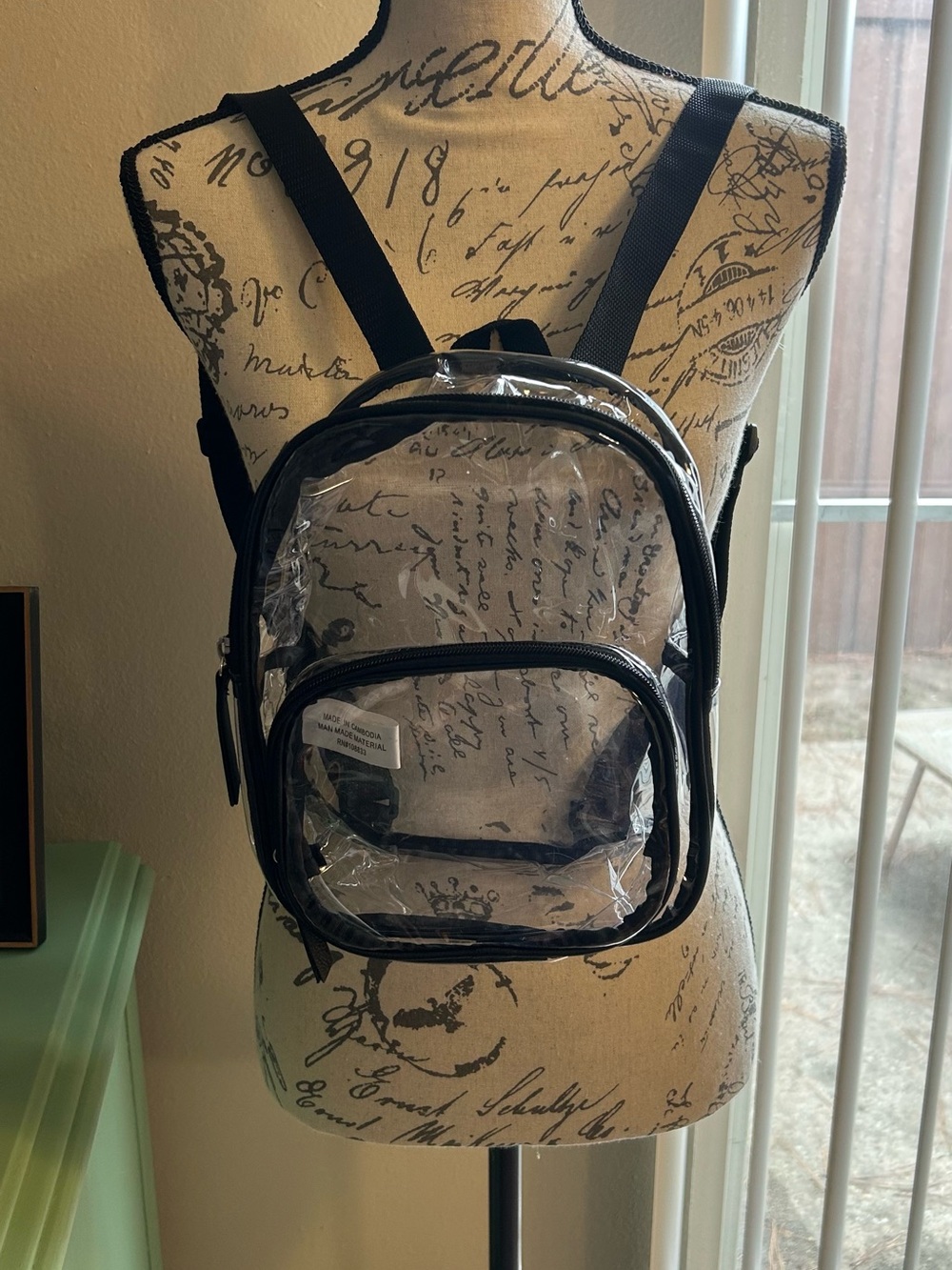 Rosetti Clear Mini Backpack with Black Trim